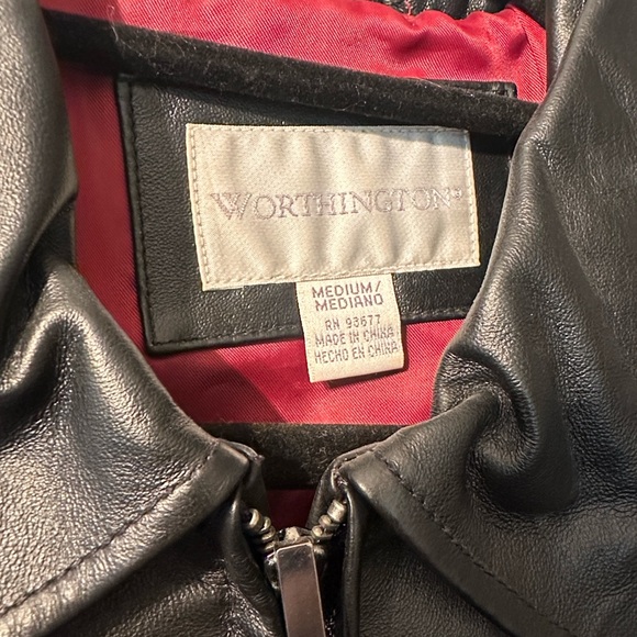 Worthington Black Leather Jacket-Lambskin. Worn 1x - Picture 4 of 11